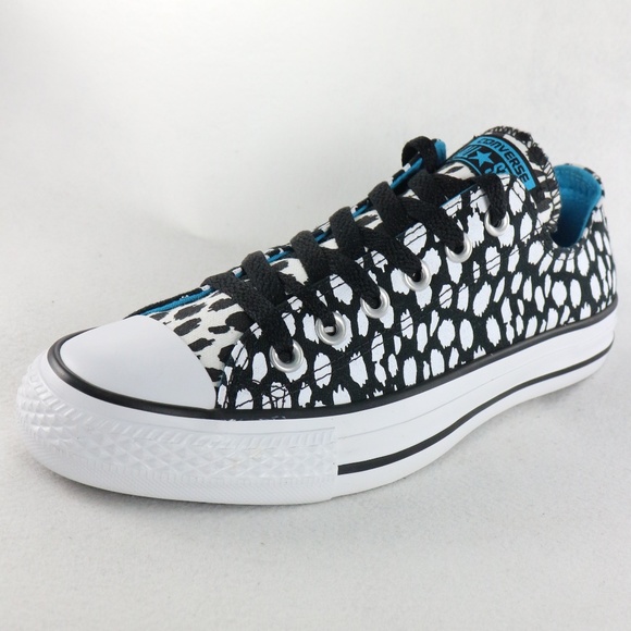 CONVERSE PAIR Chuck Taylor OX White/Black Dots Like New Sz 8 US Wmn - Picture 2 of 8